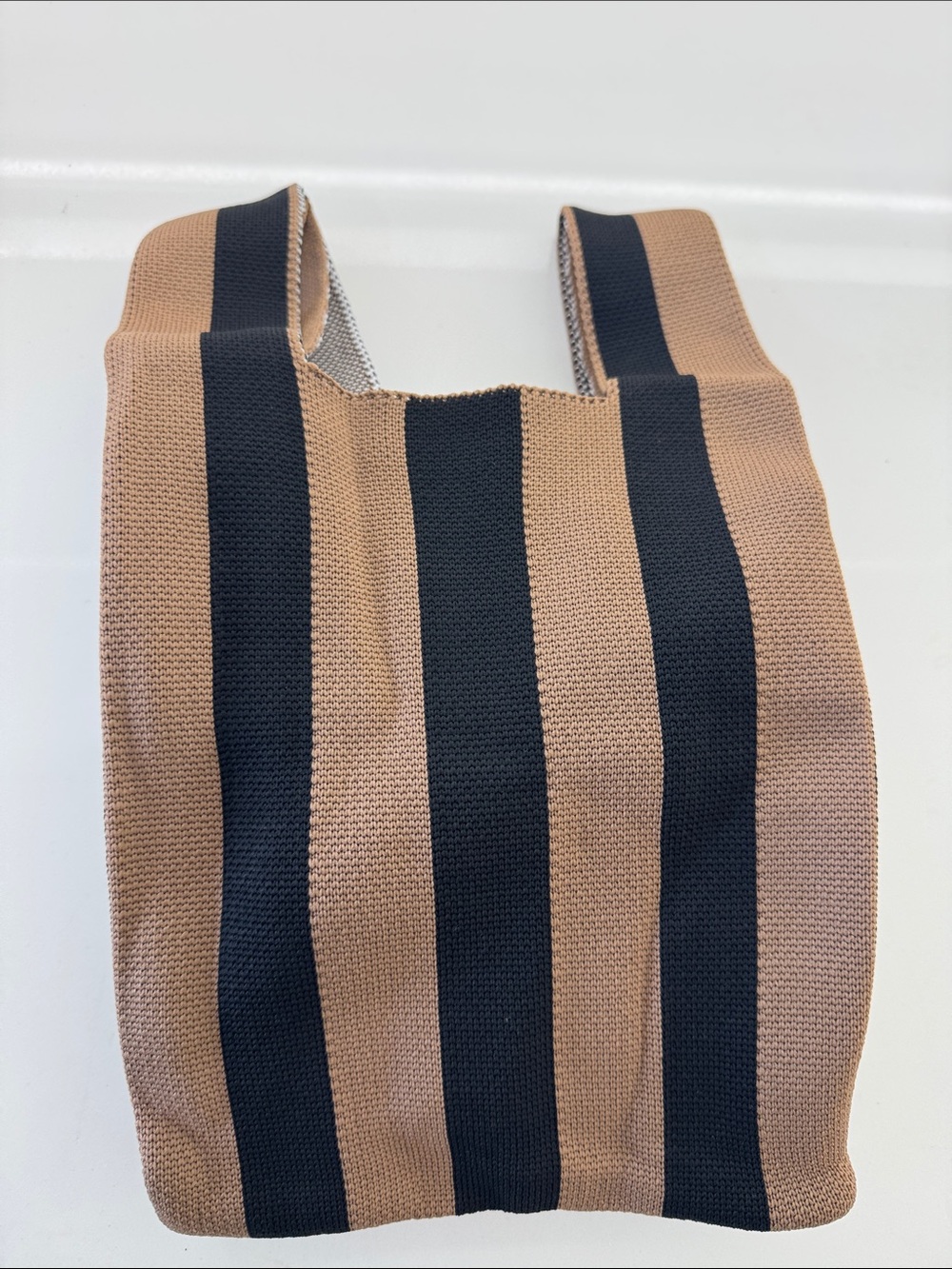 Source Unknown Tan and Black Striped Mini Bag